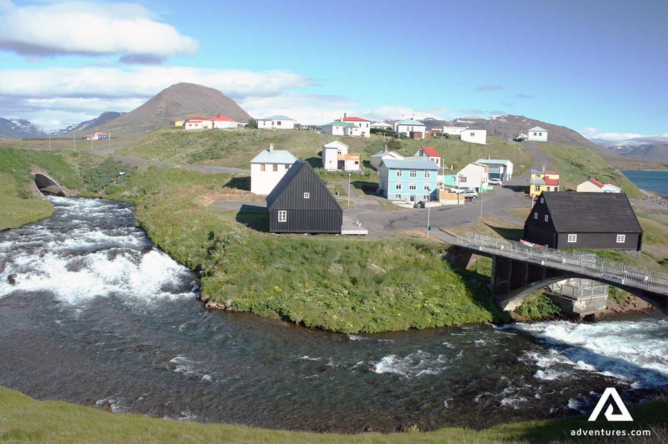 small fishing town hofsos in north iceland