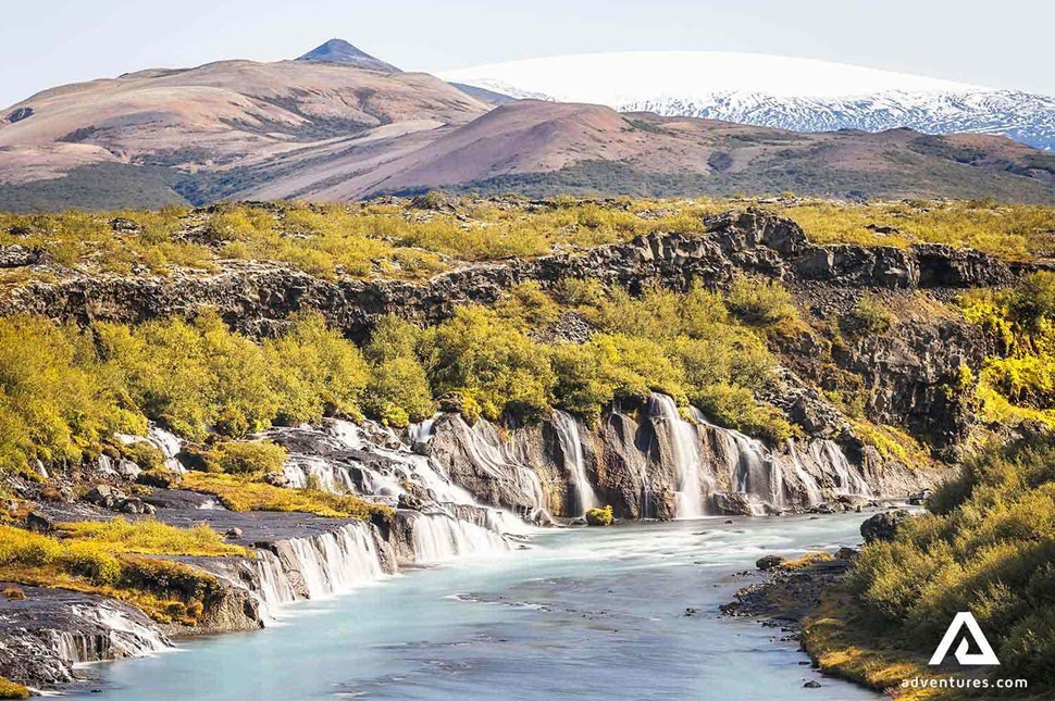 hraunfossar landscape view near husafell