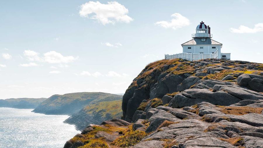Lighthouse on the cliff in Newfoundland