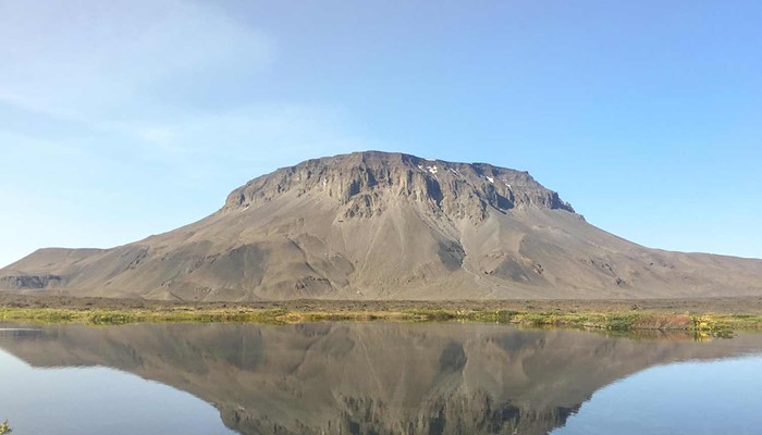 mirror lake view near Askja in Iceland