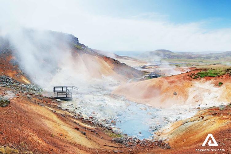 steaming hot geothermal area in Reykjanes gunnuhver steaming hot geothermal area in Reykjanes