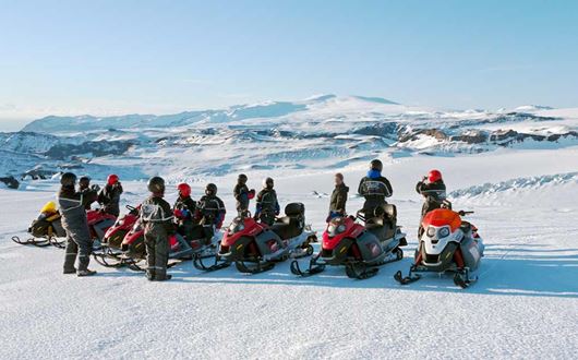 Snowmobiling Tour on Myrdalsjokull Glacier