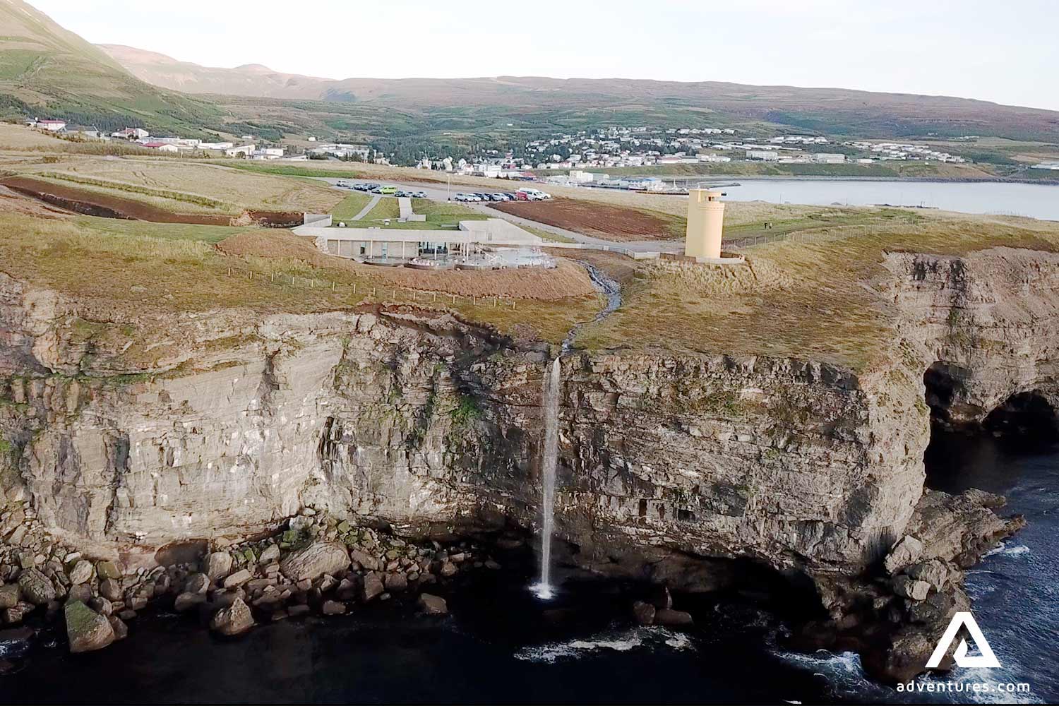 steep cliffs at geosea geothermal pool