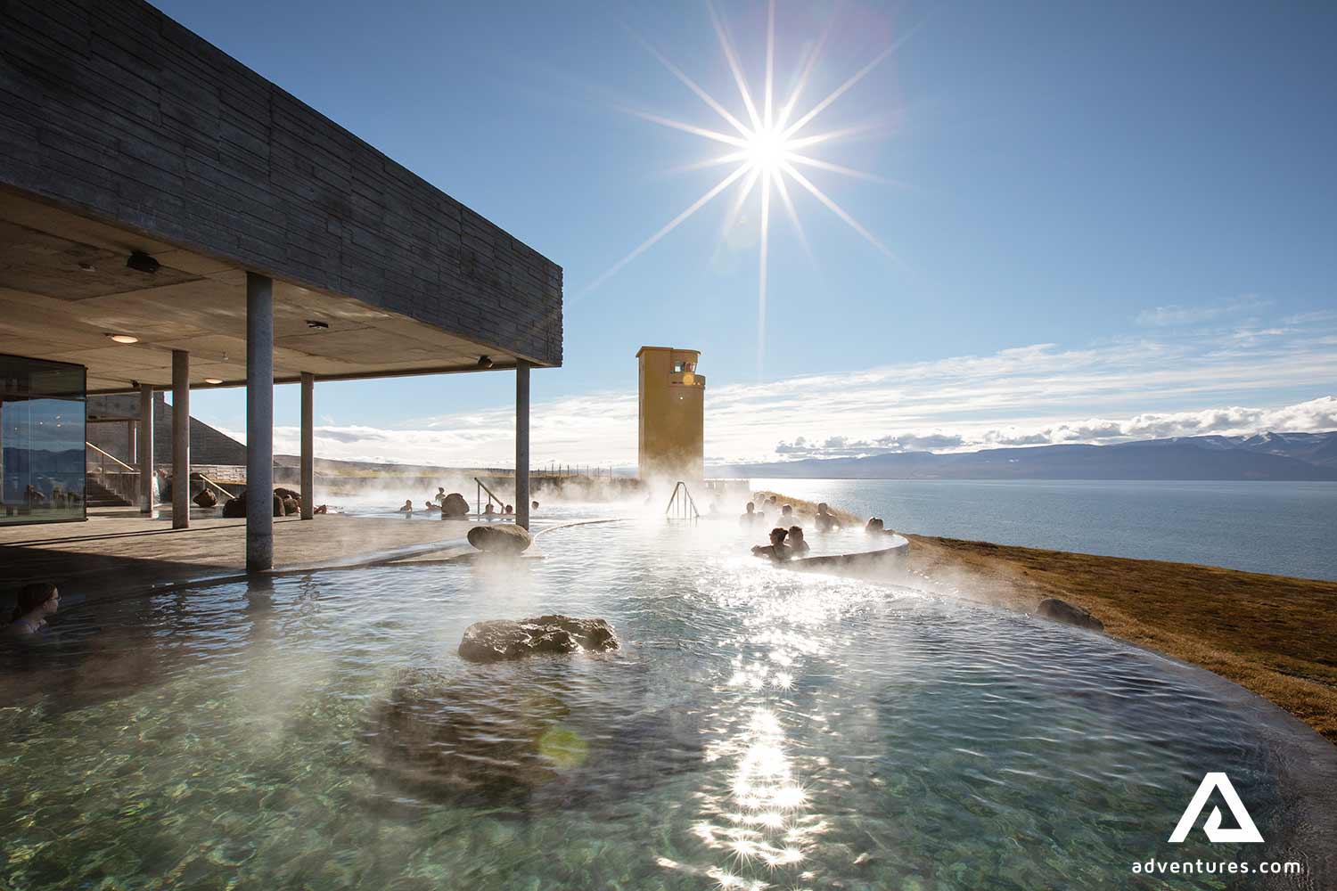 sunny day at geosea geothermal pool