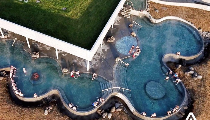 a view from above geosea geothermal bathing pool