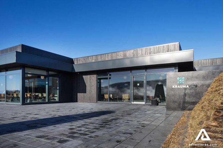 entrance view at krauma entrance view at krauma geothermal spa