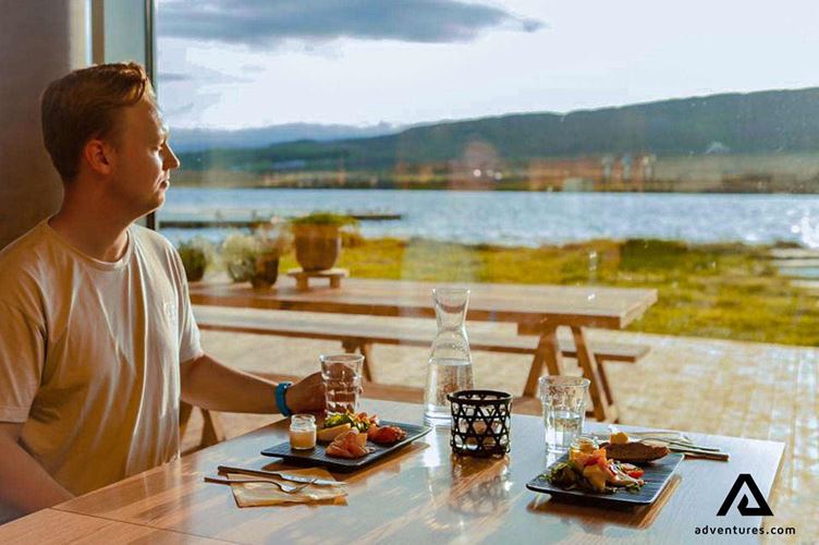 restaurant window view at vok baths restaurant window view at vok baths in egilsstadir