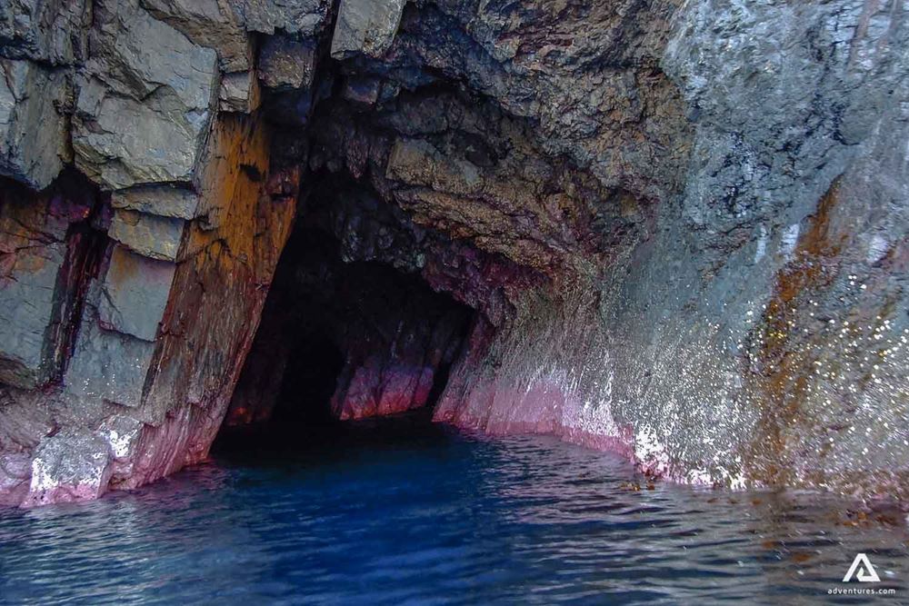 Purple Cliff Cave in Scotland