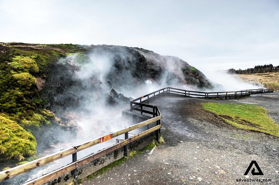 powerful geothermal hot spring Deildartunguhver 