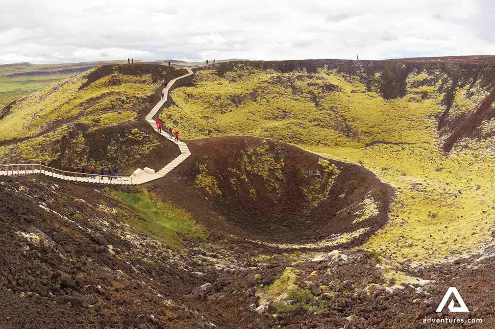 volcanic grabor crater in north iceland
