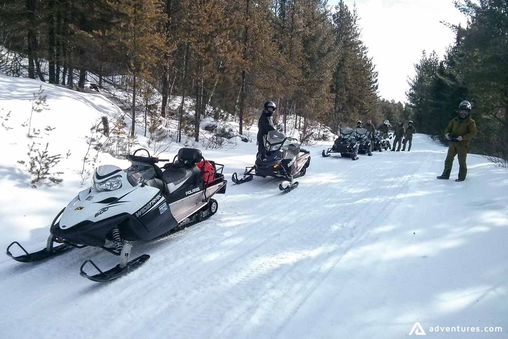 Snowmobiling tour in Canada