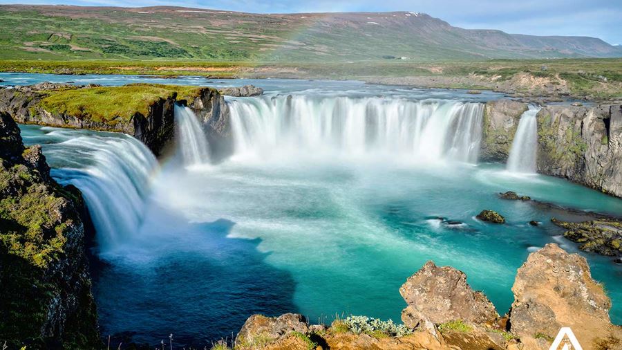godafoss waterfall in north iceland