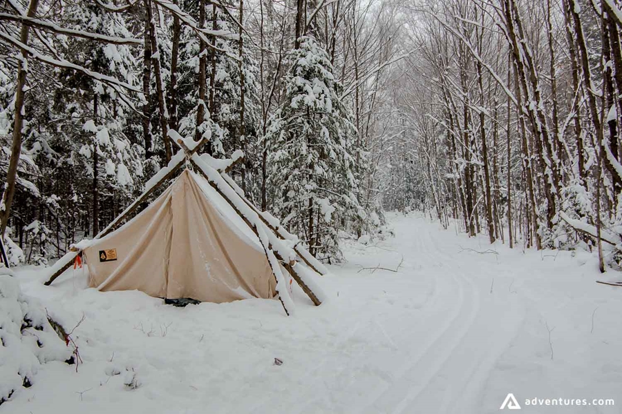 The Old Tent In The Winter Forest