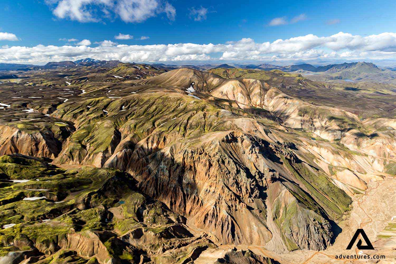 landmannalaugar mountain aerial view