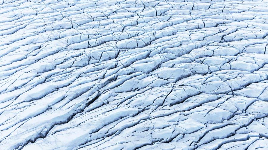 aerial view above a glacier