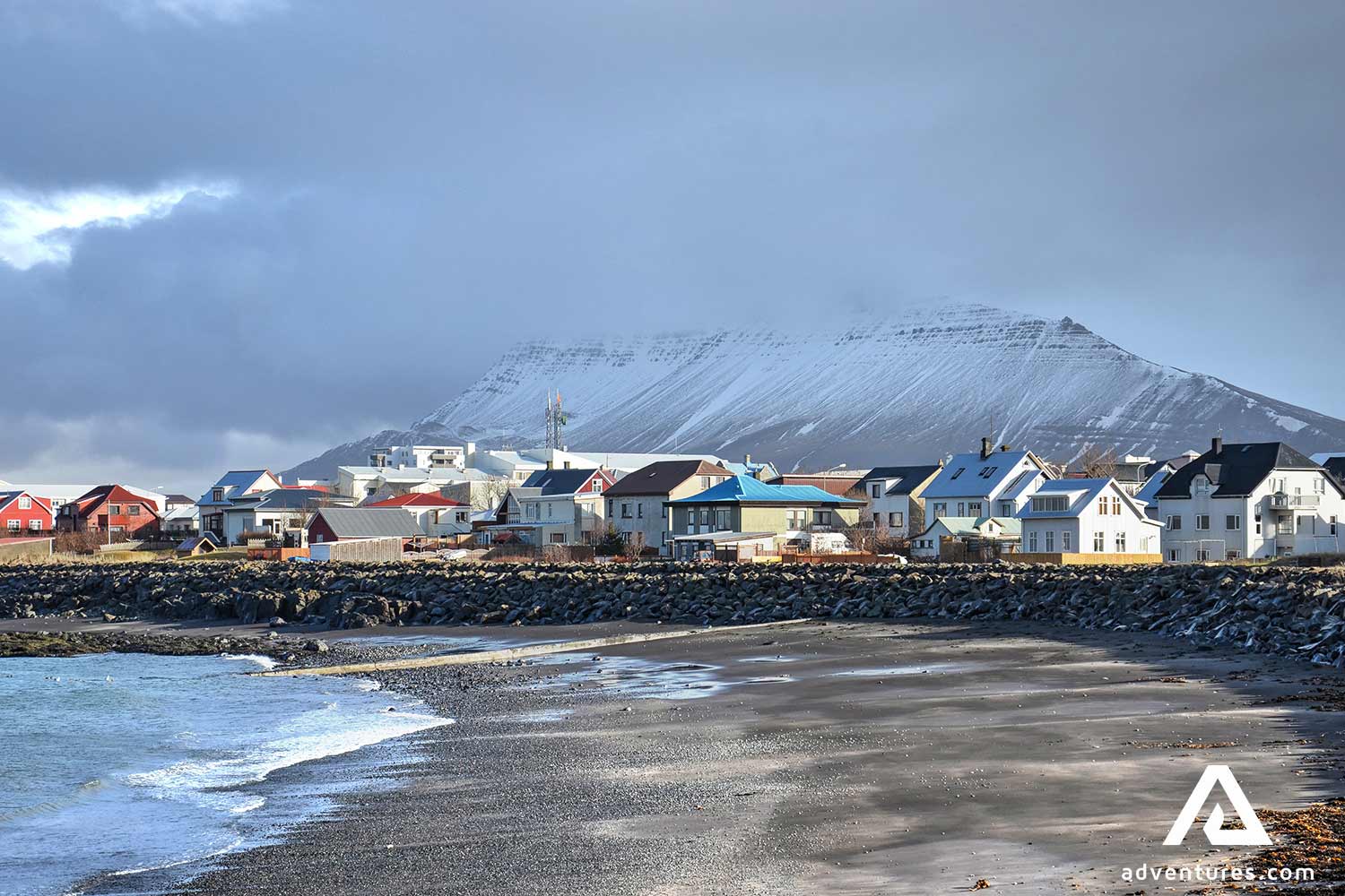 akranes town view in iceland