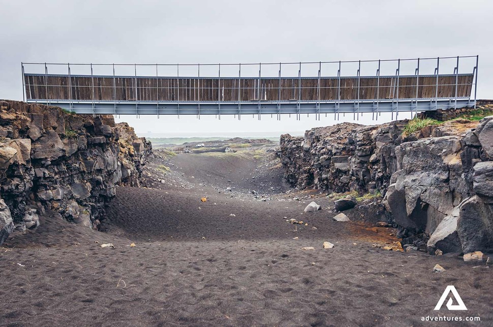 a strong walking bridge in reykjanes peninsula