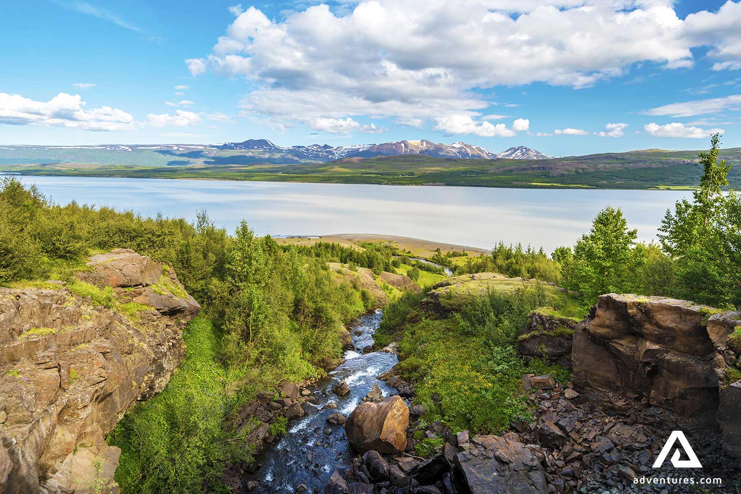 Lagarfljot Lake view in summer in east iceland