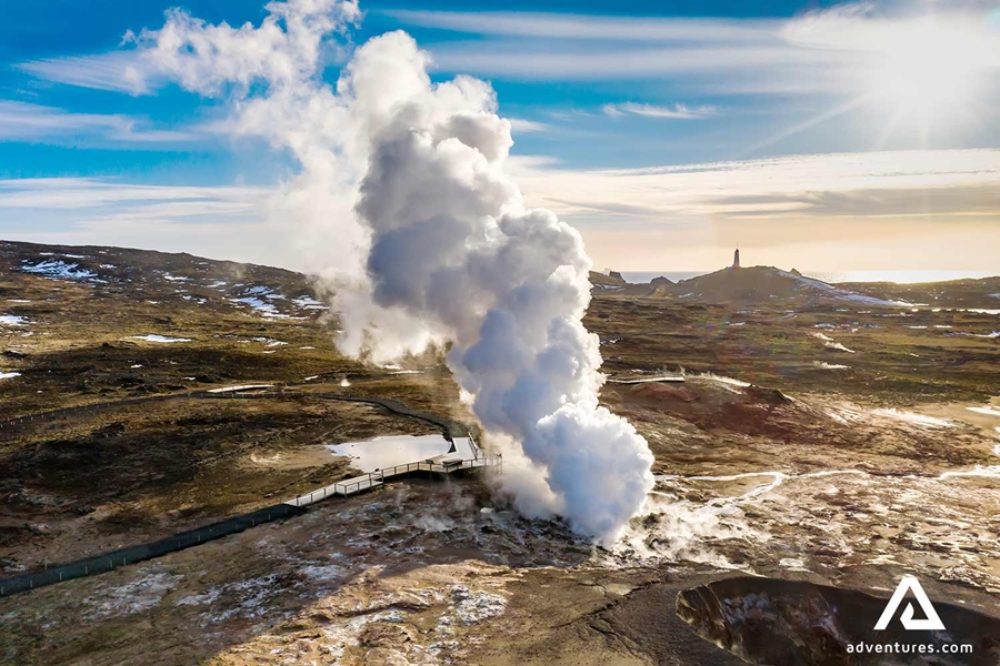 steaming gunnuhver geothermal hot springs