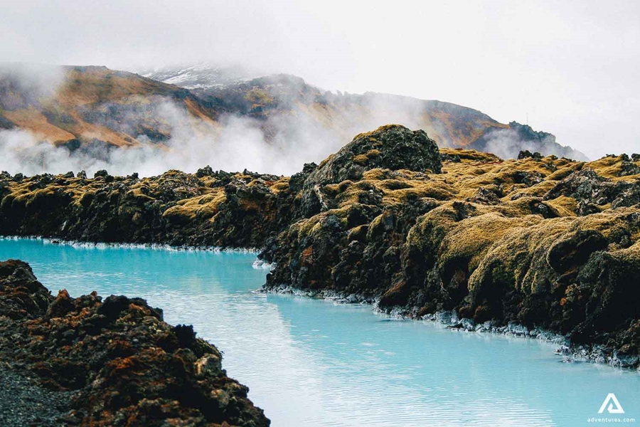 steaming blue lagoon water