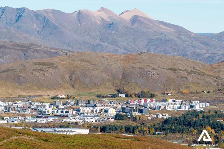 Mosfellsbaer town view Mosfellsbaer town view in iceland