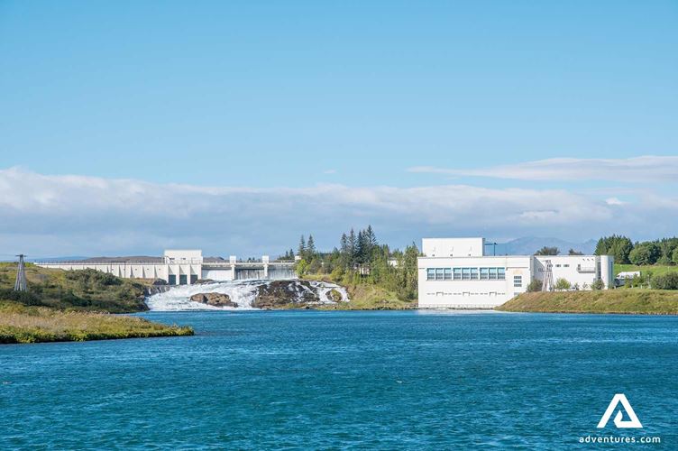 geothermal power plant near ljosafoss geothermal power plant near ljosafoss waterfall