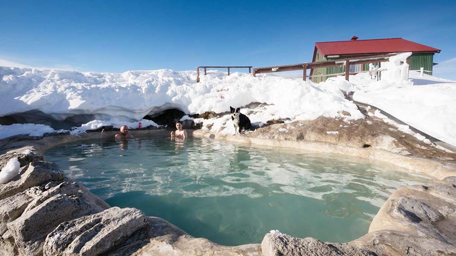winter view of hveravellir hot spring
