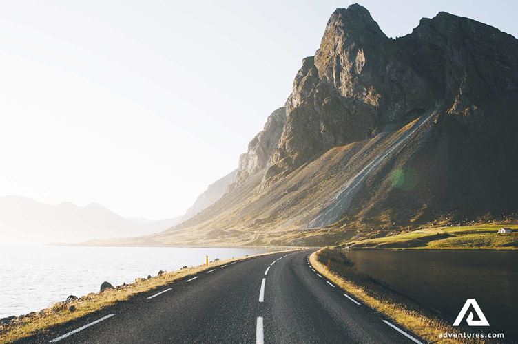driving in east of iceland sunny day while driving in east of iceland