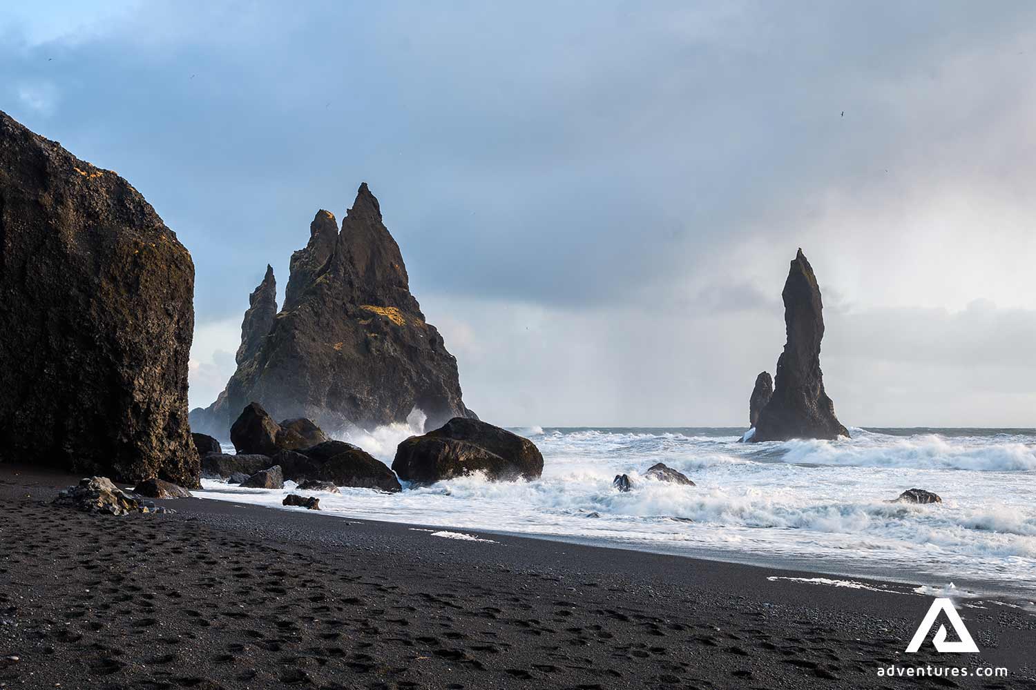 reynisdrangar cliffs view from the beach