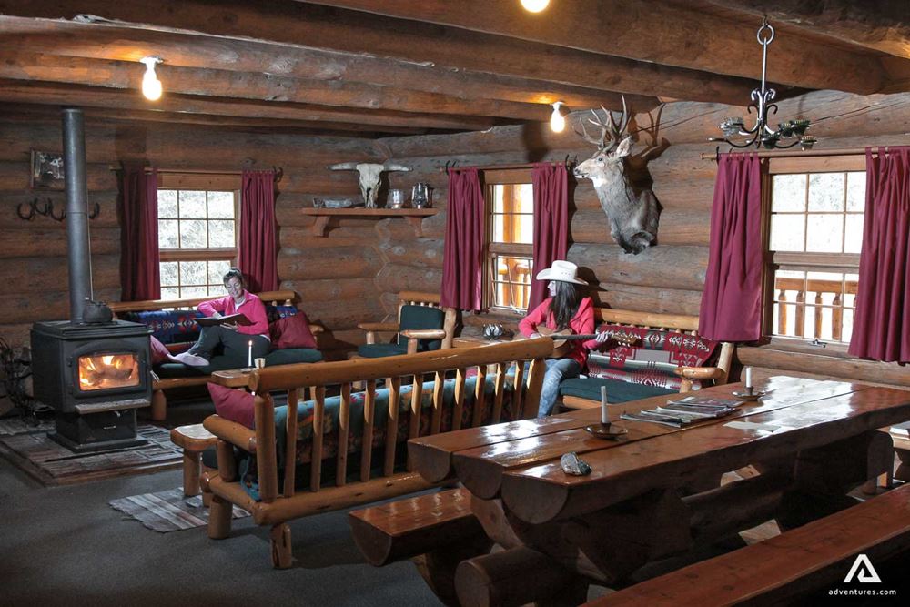 Cozy atmosphere in the wooden lodge