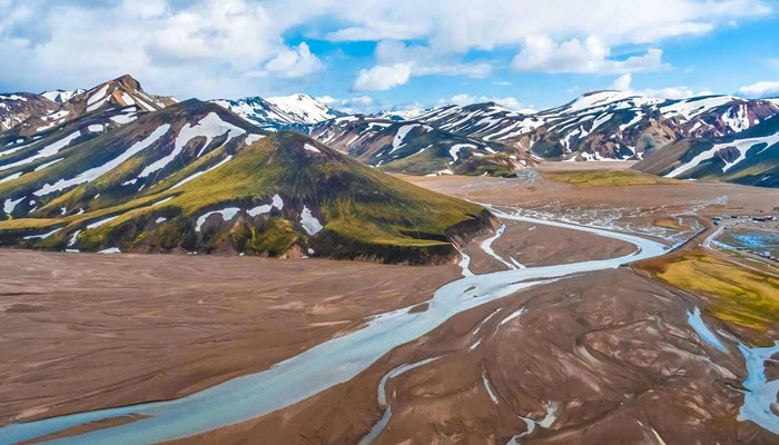 birds eye view of fjallabak nature reserve in iceland