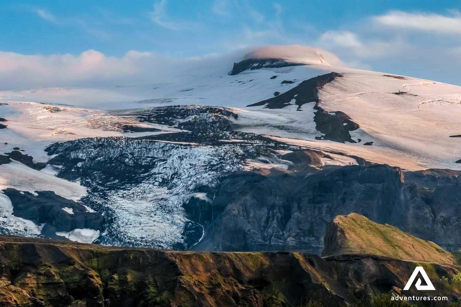 eyjafjallajokull volcano view in south iceland