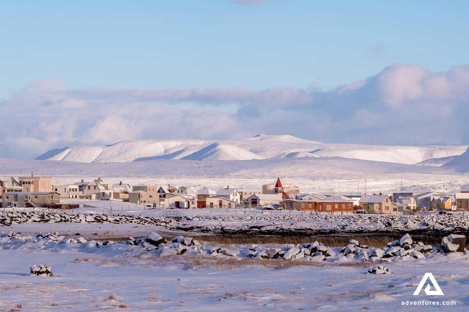 view of grindavik town in winter