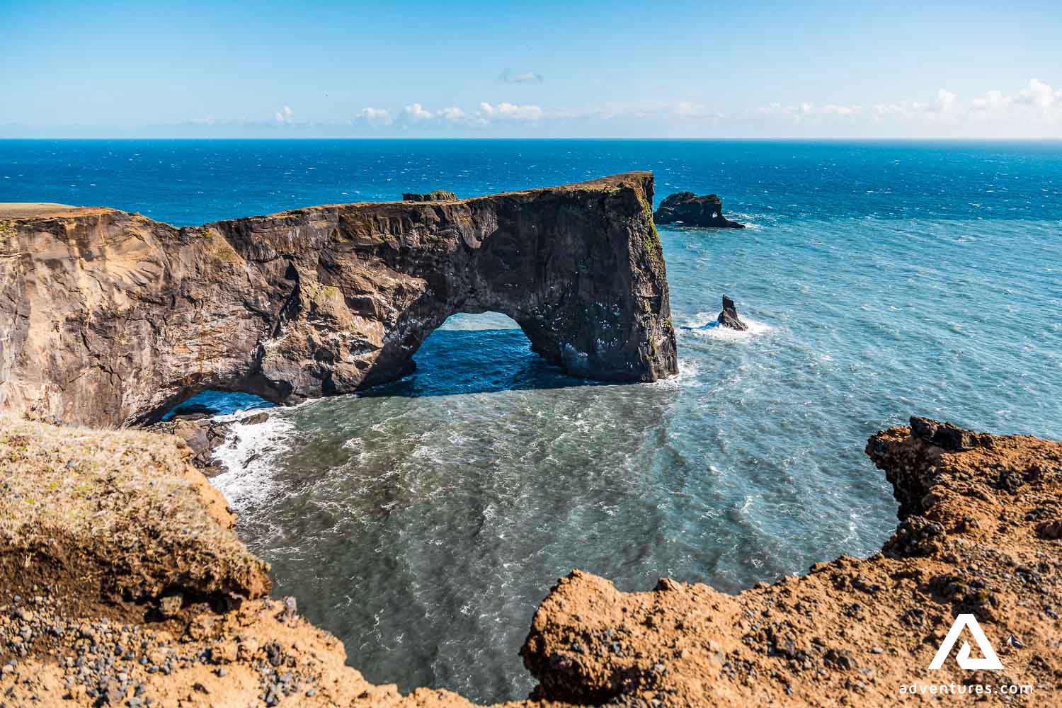 view of dyrholaey arch in iceland