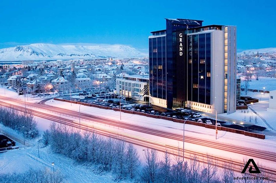 view of grand hotel in reykjavik