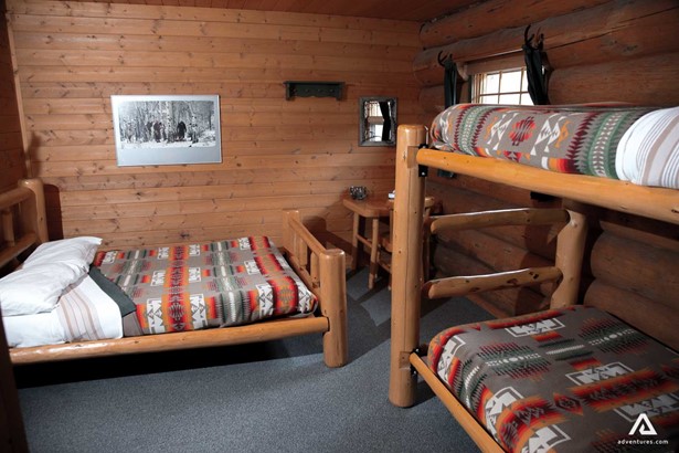 Bunk beds inside lodge