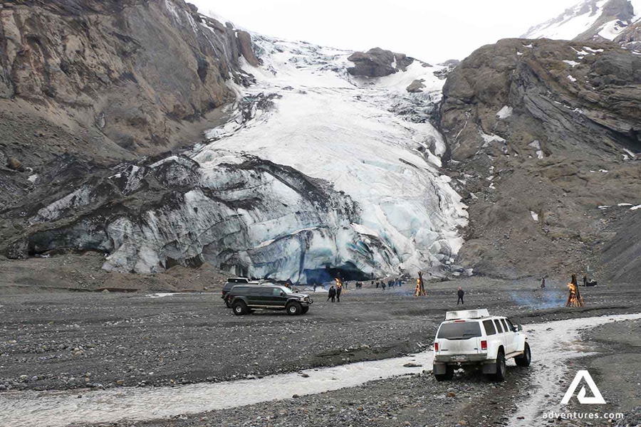 Gigjokull Glacier near Eyjafjallajokull 
