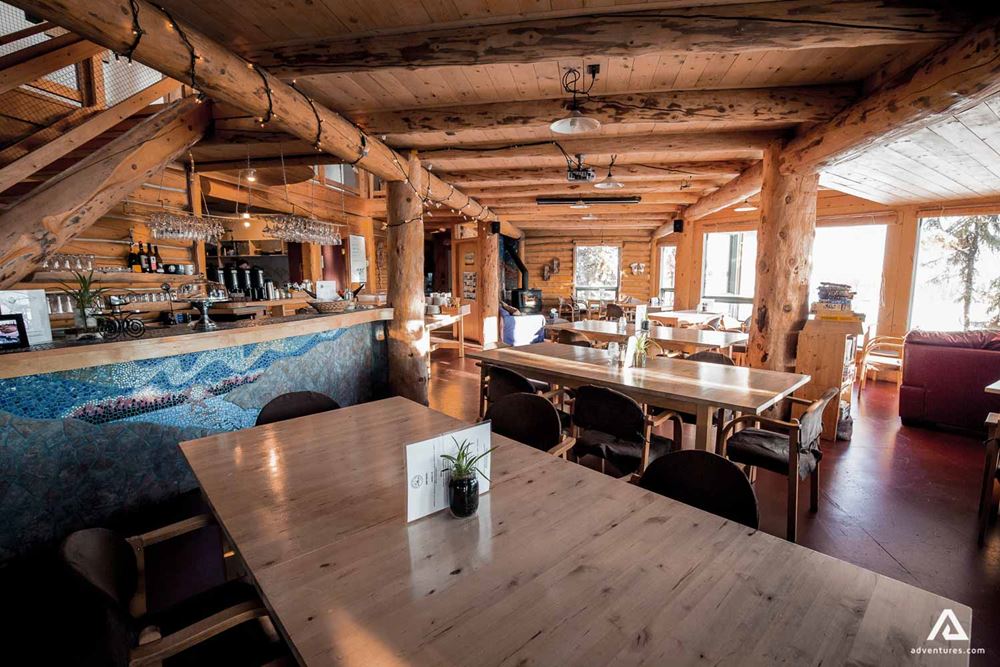 Wooden dining bar