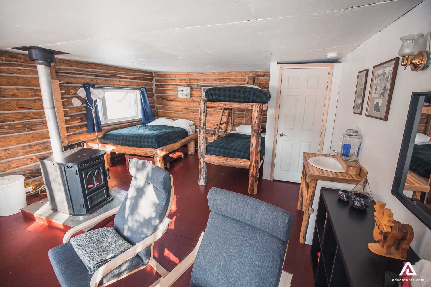 Electric Fireplace in the middle of the room