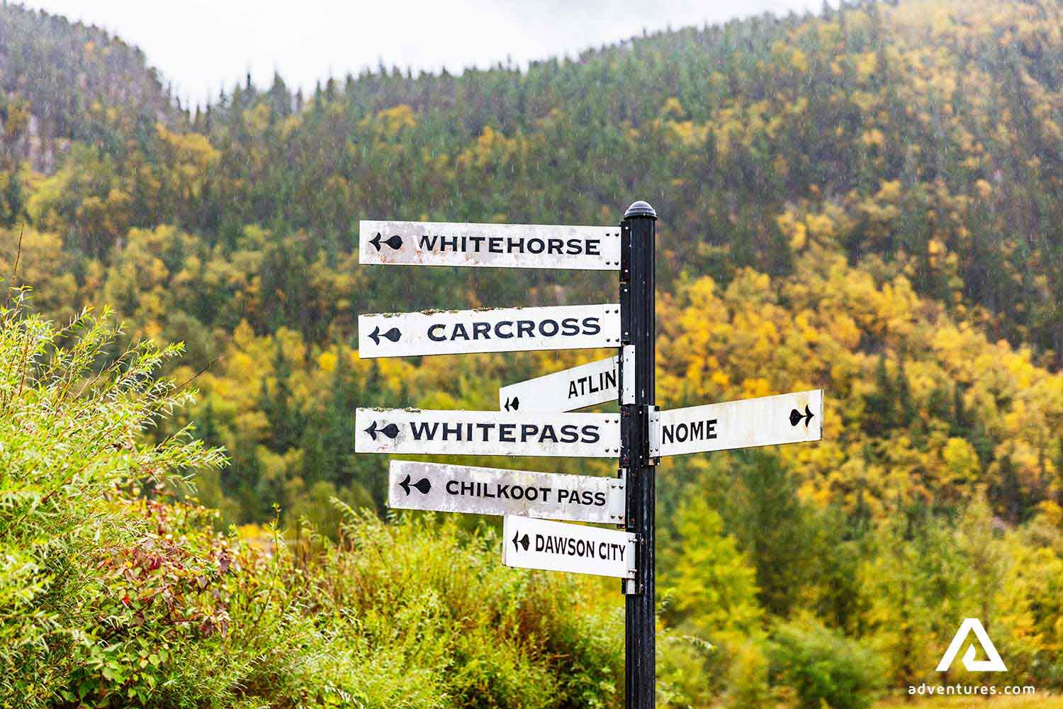 trail signs in chilkoot whitehorse