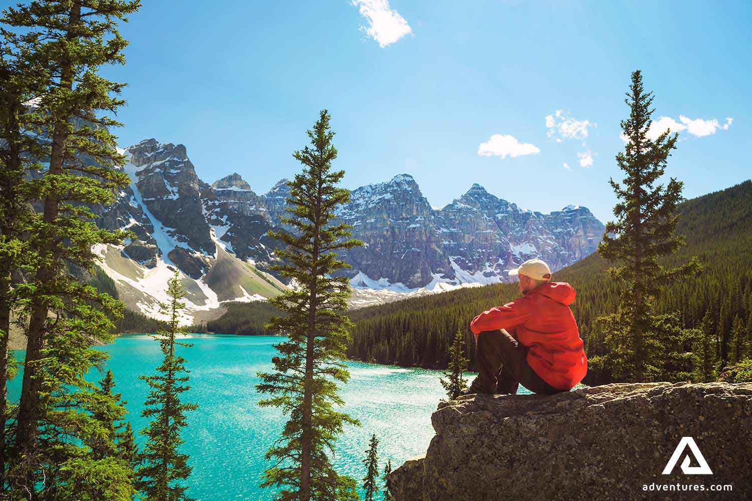 resting after a hike in banff national park