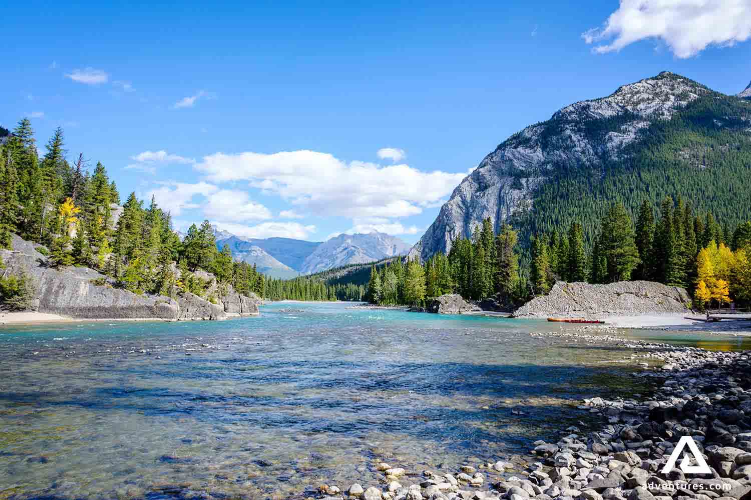 bow falls river in banff alberta