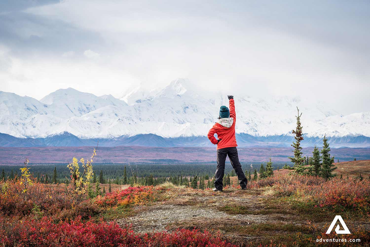 happy hiker in denali national park