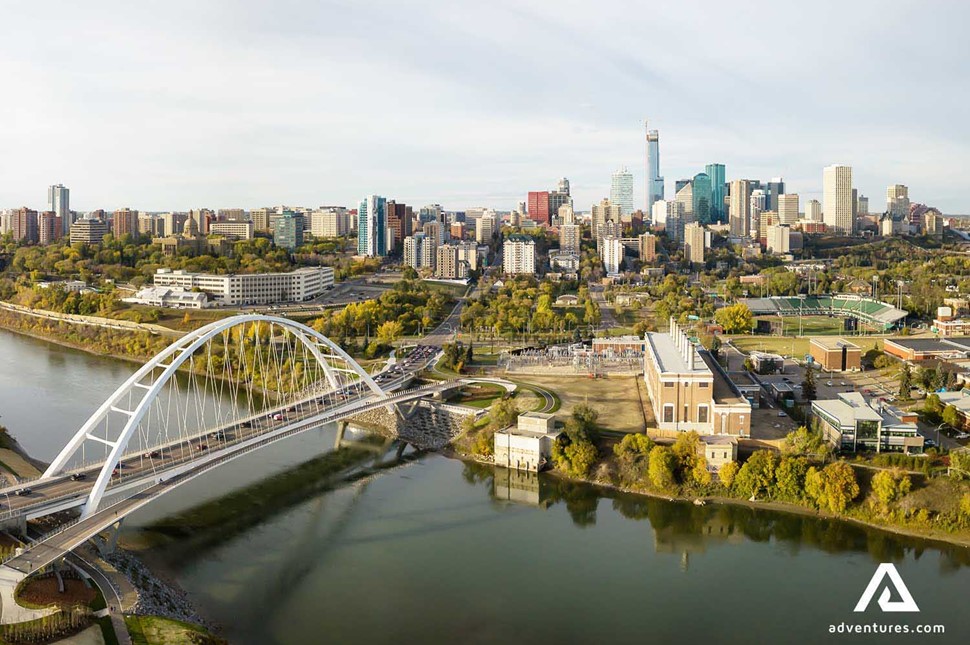 edmonton city view from a drone