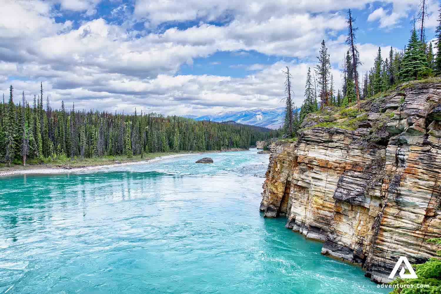 athabasca glacial river in jasper national park
