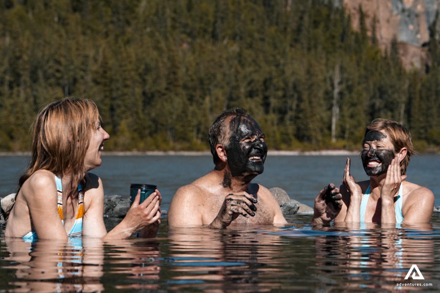women bathing in a river