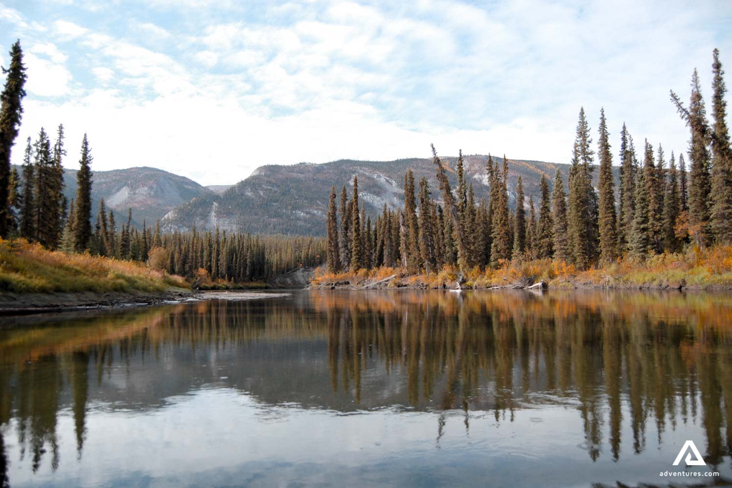Canoeing Trip Big Salmon River In The Yukon
