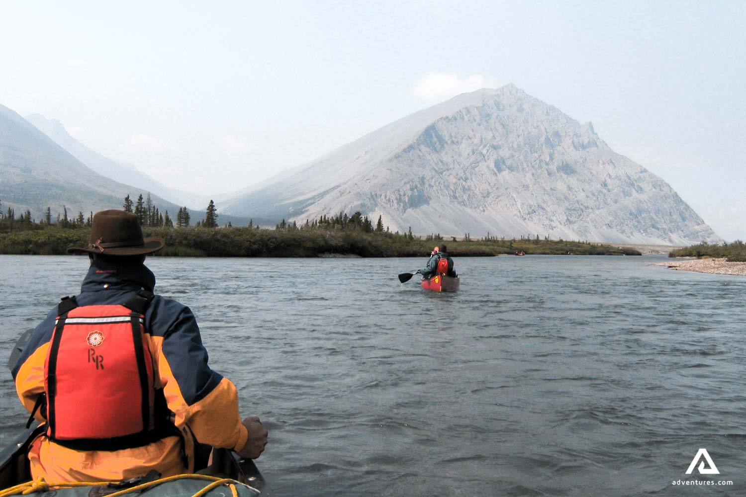 canoeing in yukon river in canada