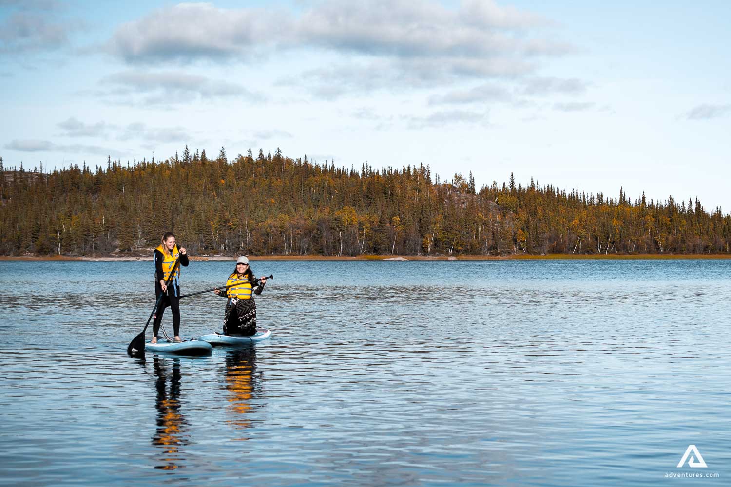 Padding on a lake