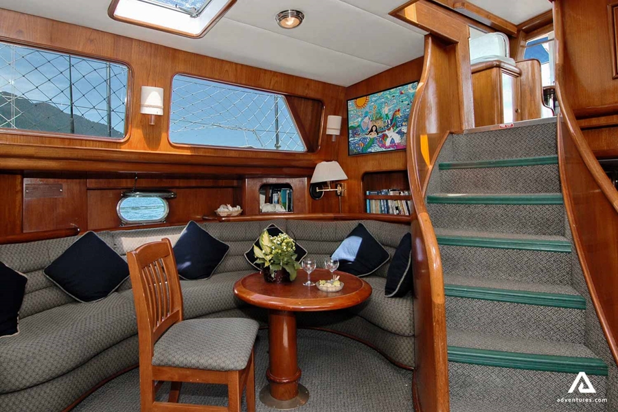 Sailing boat cabin interior